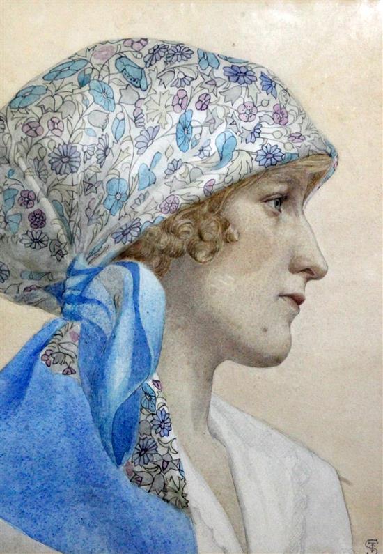 Thomas Capel Walton Smith (Exh. 1922-38) Studies of young women largest 13 x 9.25in.